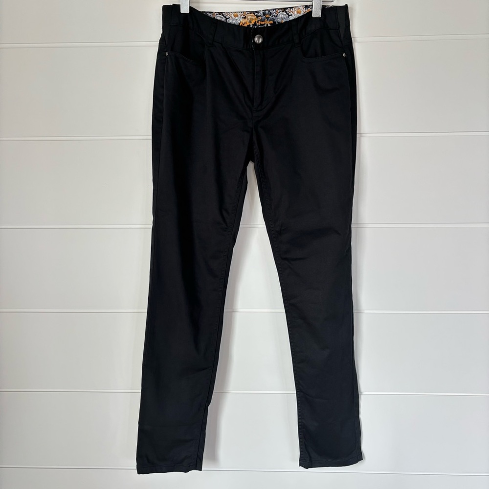 Robert Graham Black Slim Fit Men's Pants Size 30 x 28